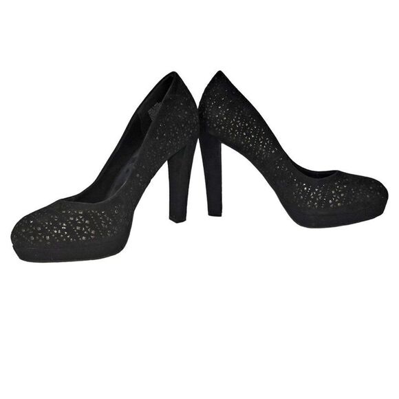 Juicy COUTURE velvety black peek-a-boo Heels - Picture 8 of 9